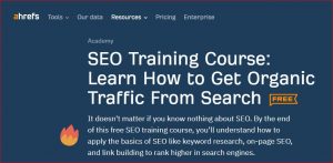 Free Online SEO Course by ahref
